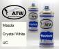 Preview: Mazda, Crystal White, UC: 400ml Sprühdose + 400ml Klarlack - Set, von ATW Autoteile West.